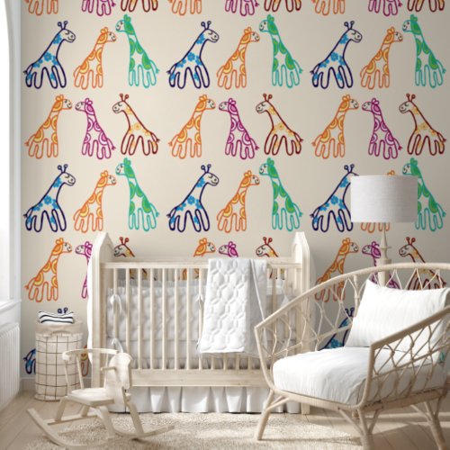 Little giraffes nursery Wallpaper Wall Wallpaper