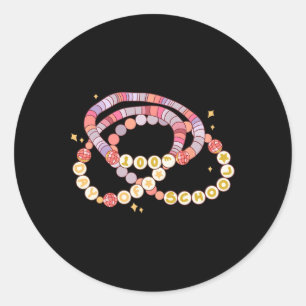Little Girl 100 Days Of School Friendship Bracelet Classic Round Sticker