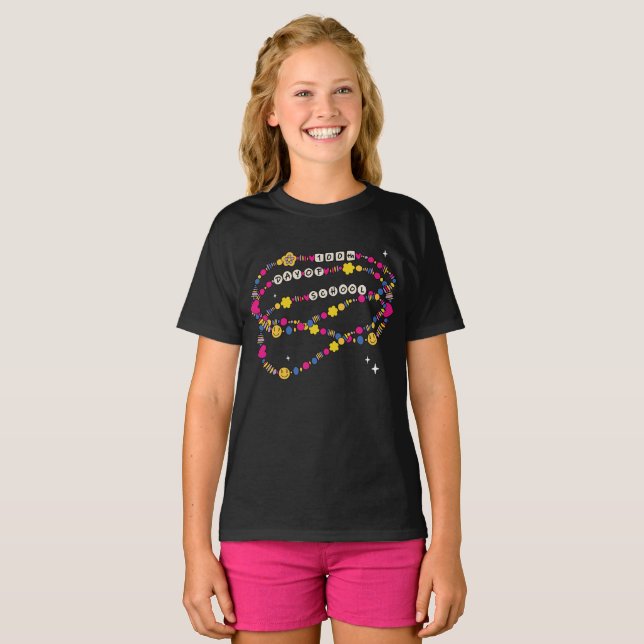 Little Girl 100 Days Of School Friendship Bracelet T-Shirt (Front Full)