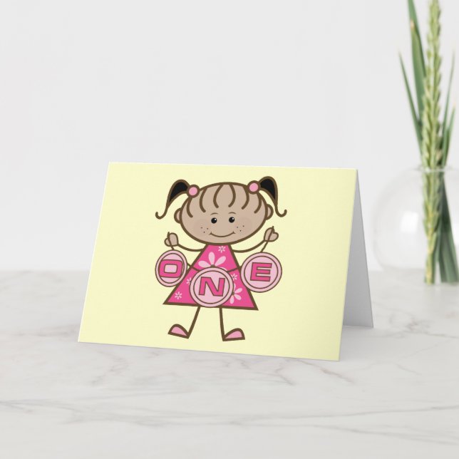 Little Girl 1st Birthday T-shirts and Gifts Card (Front)