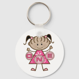 Little Girl 1st Birthday T-shirts and Gifts Keychain