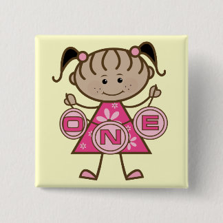 Little Girl 1st Birthday T-shirts and Gifts Pinback Button