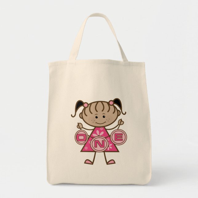 Little Girl 1st Birthday T-shirts and Gifts Tote Bag (Front)