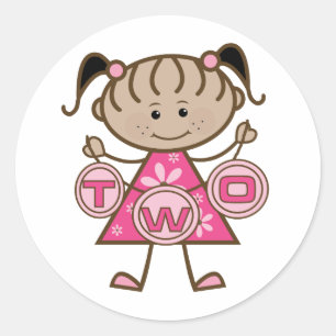 Little Girl 2nd Birthday T-shirts and Gifts Classic Round Sticker