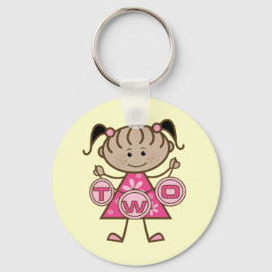 Little Girl 2nd Birthday T-shirts and Gifts Keychain