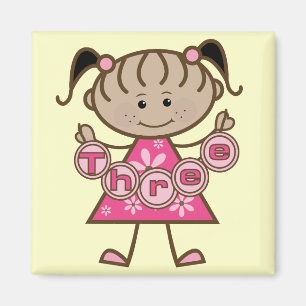 Little Girl 3rd Birthday Tshirts and Gifts Magnet