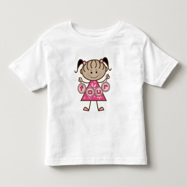 Little Girl 4th Birthday Tshirts and Gifts (Front)