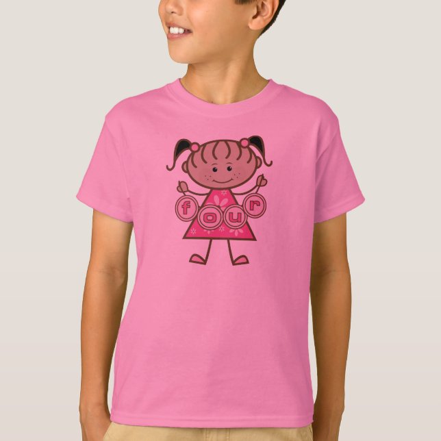 Little Girl 4th Birthday Tshirts and Gifts (Front)