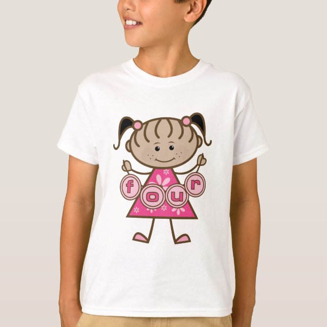 Little Girl 4th Birthday Tshirts and Gifts (Front)
