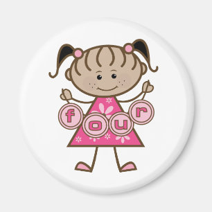 Little Girl 4th Birthday Tshirts and Gifts Magnet