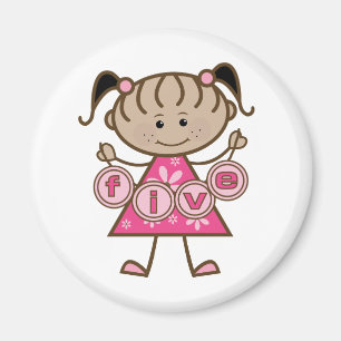 Little Girl 5th Birthday Tshirts and Gifts Magnet