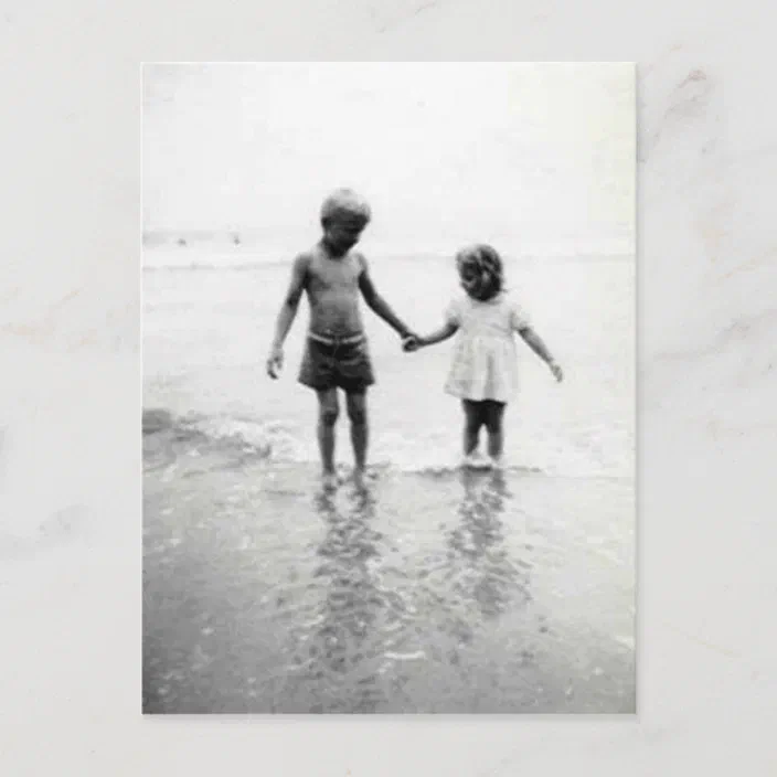 Little Girl And Boy Holding Hands Post Card Zazzle Com