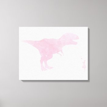 Little Girl And Dinosaur Canvas - Girls Trex Art by BrunamontiBoutique at Zazzle