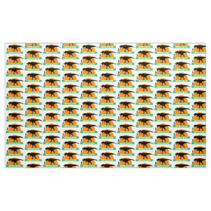 Little girl and dinosaur fabric