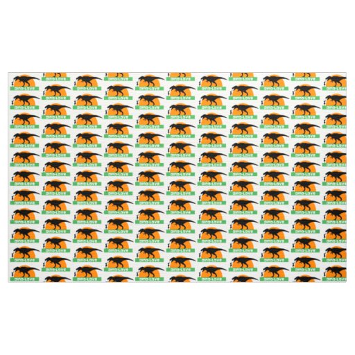 Little girl and dinosaur fabric