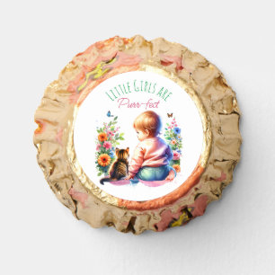 Little Girl and Kitten Watercolor Baby Shower Reese's Peanut Butter Cups