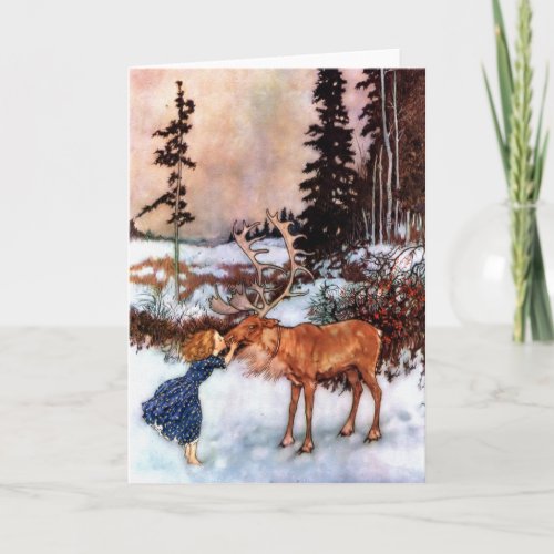 Little Girl and Moose Card