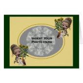 Little Girl And Puppies Photo Card (Front Horizontal)