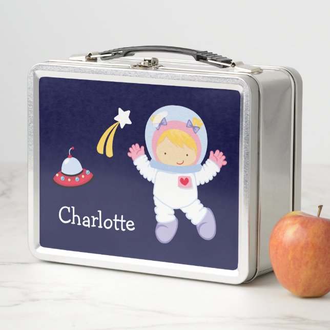 Little Girl Astronaut Lunch Box (In Situ)