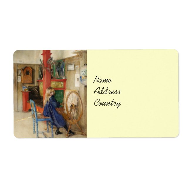 Little Girl at Spinning Wheel Label (Front)