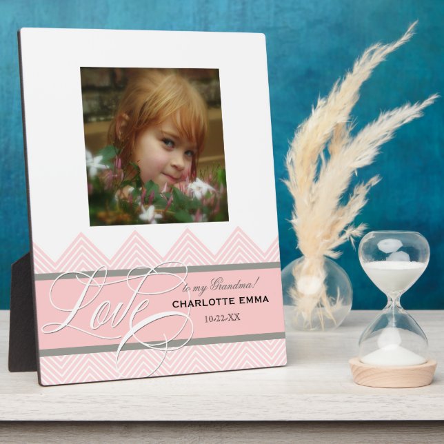 Little Girl Baby Chic Chevron Modern Personalized Plaque (Side)