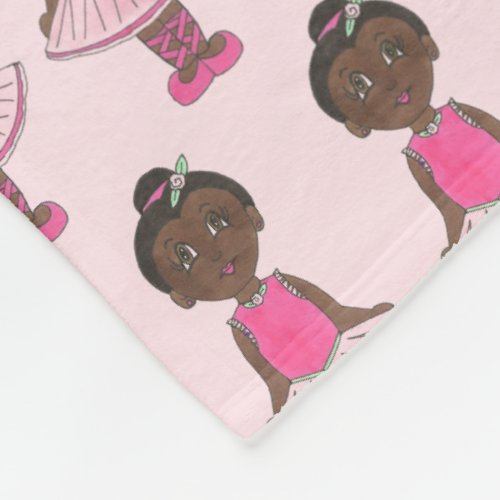 Little Girl Ballet Dancer Ballerina Pink Rose Tutu Fleece Blanket