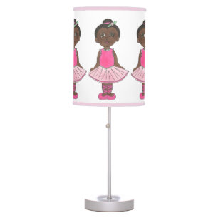 Little Girl Ballet Dancer Ballerina Pink Rose Tutu Table Lamp