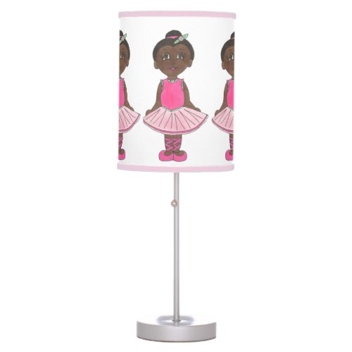 Little Girl Ballet Dancer Ballerina Pink Rose Tutu Table Lamp