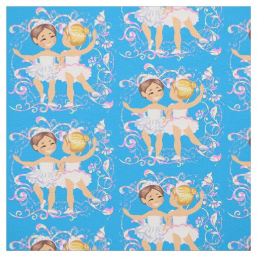 Little Girl Ballet Dancers Fabric