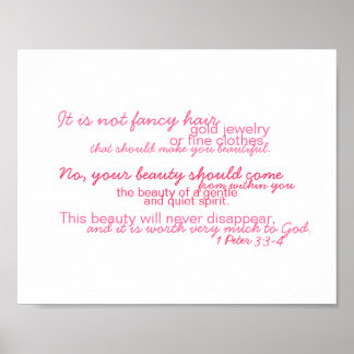 Little Girl Beauty Scripture Poster