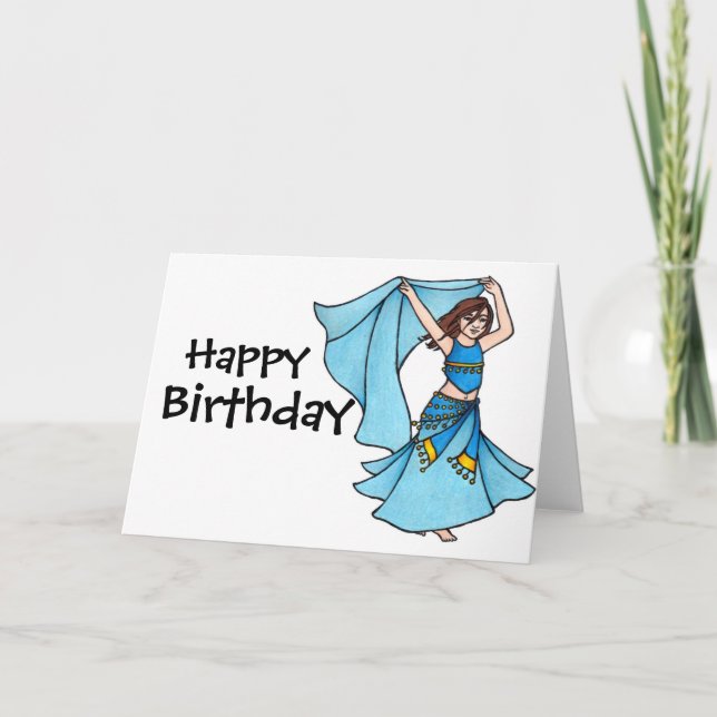 Little Girl Belly Dancer Blue Card (Front)