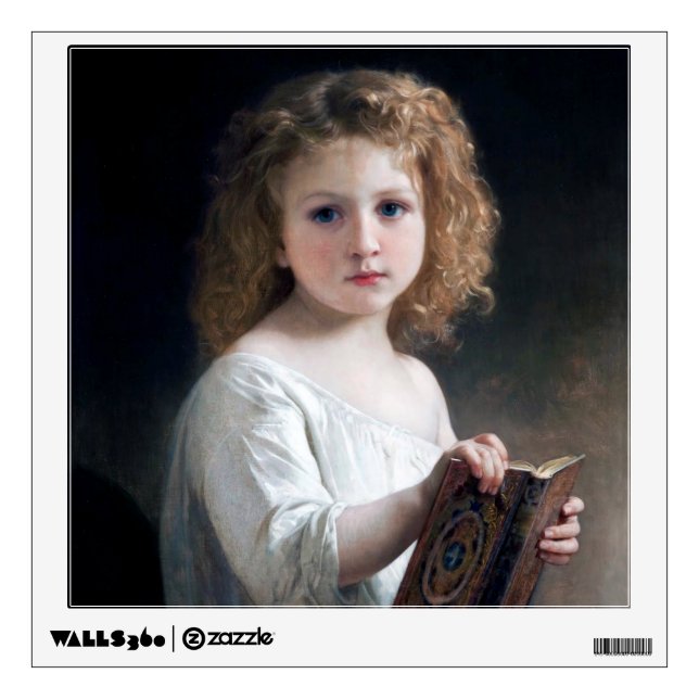 Little Girl, Bouguereau Wall Decal (Front)