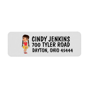 LITTLE GIRL BRAIDS KIDS Return Address Label