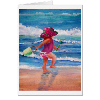 Little girl by the ocean cards