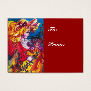 LITTLE GIRL,CAT,PRETTY DOLL Red Christmas Gift