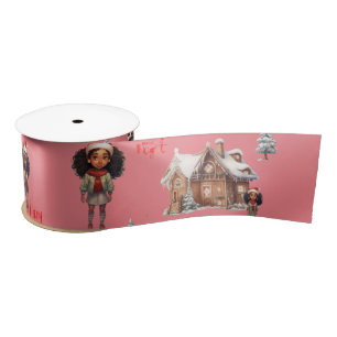Little Girl Christmas Holiday Satin Ribbon