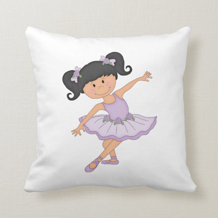 Little Girl Dancer Curtsy Throw Pillow