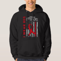 Little Girl Daughter Heart Disease Awareness Flag  Hoodie