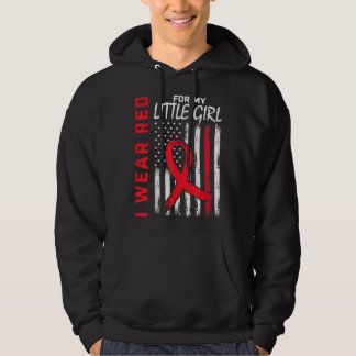 Little Girl Daughter Heart Disease Awareness Flag  Hoodie