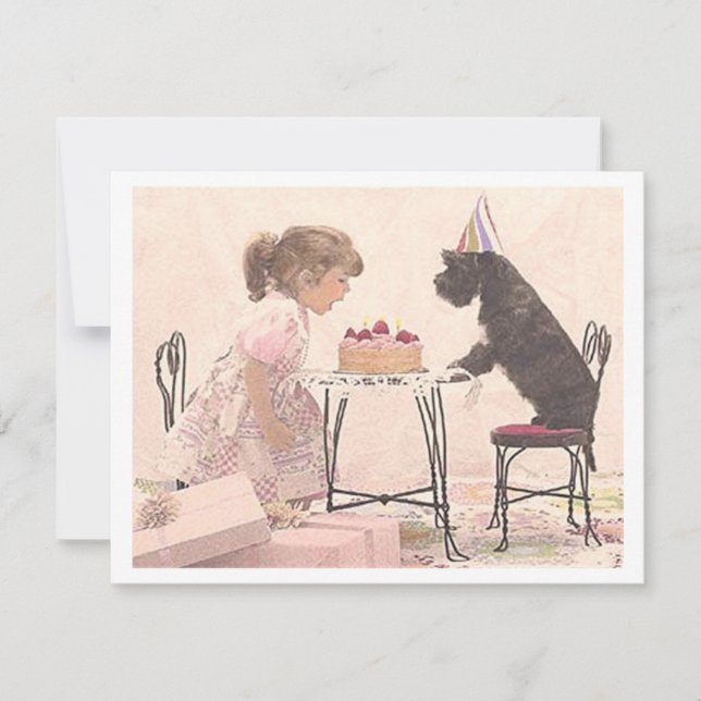 Little Girl & Dog Celelbration Invitation (Front)