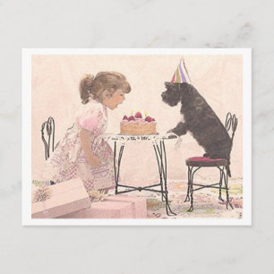 Little Girl & Dog Celelbration Invitation