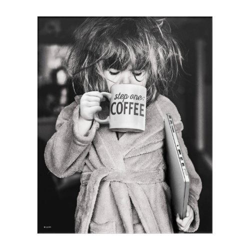 Little Girl Drinking Coffee Acrylic Print