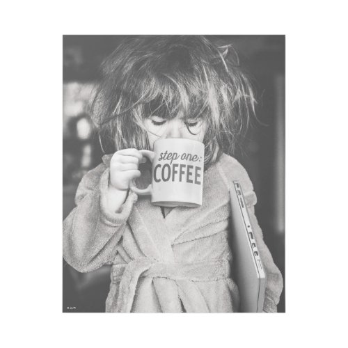 Little Girl Drinking Coffee Gallery Wrap