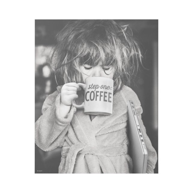 Little Girl Drinking Coffee Gallery Wrap (Front)
