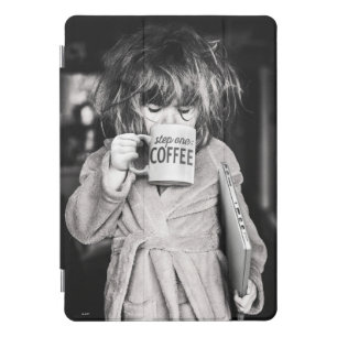 Little Girl Drinking Coffee iPad Pro Cover