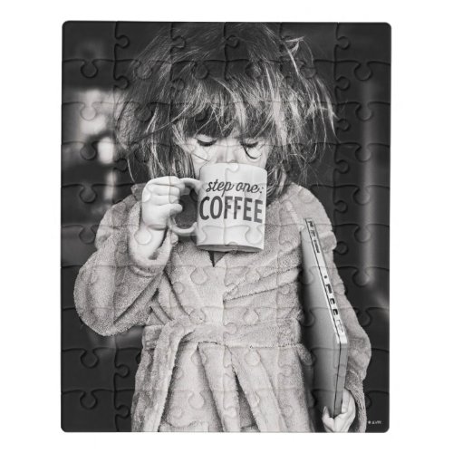 Little Girl Drinking Coffee Jigsaw Puzzle
