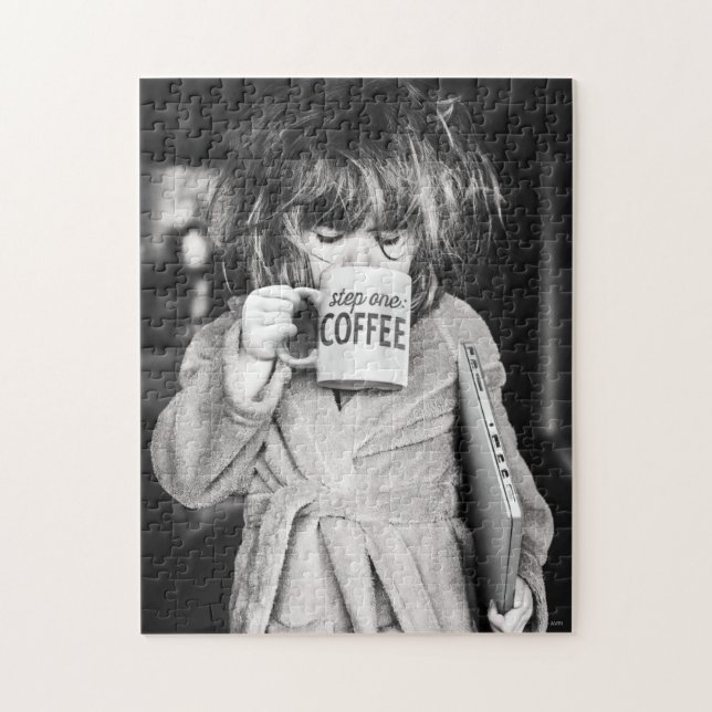 Little Girl Drinking Coffee Jigsaw Puzzle (Vertical)