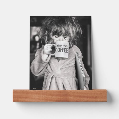 Little Girl Drinking Coffee Picture Ledge