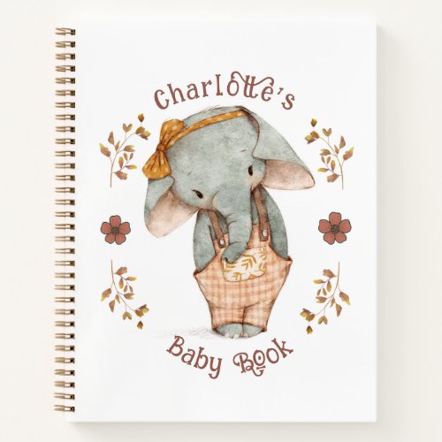 Little Girl Elephant Spiral Notebook
