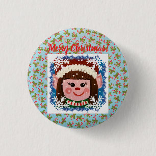 Little Girl Elf Button
